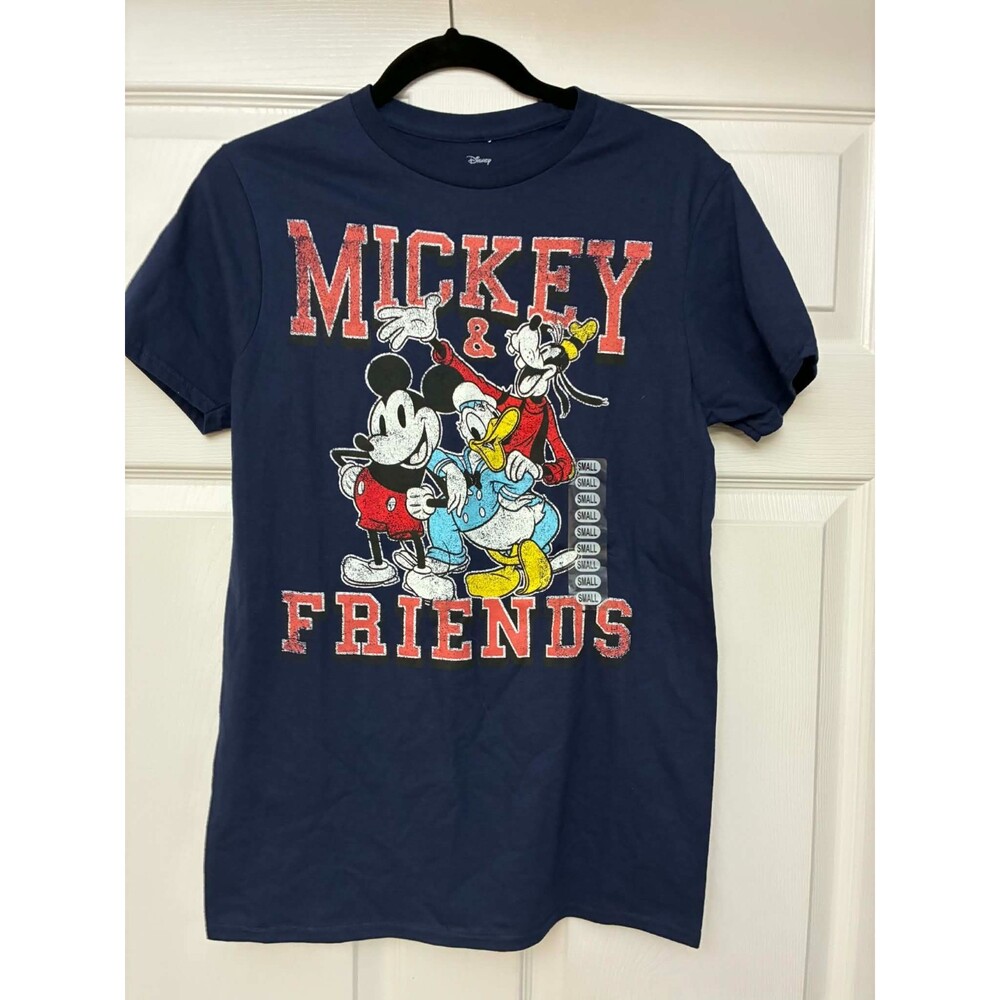 Disney Mickey & Friends T Shirt Small Navy Blue Graphic Tee NWT